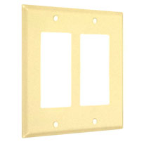 Standard Metal Wallplates: Ivory Textured, 2-Decorator/Rocker
