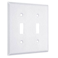 Standard Metal Wallplates: White Textured, 2-Toggle