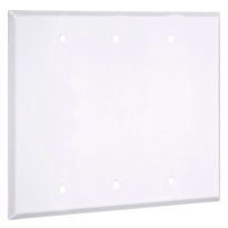 Standard Metal Wallplates: White Smooth, 3-Blank