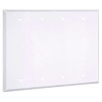 Standard Metal Wallplates: White Smooth, 4-Blank