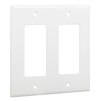 Standard Metal Wallplates: White Smooth, 2-Decorator/Rocker