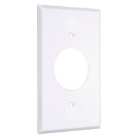 Standard Metal Wallplates: White Smooth, Single Receptacle 1.4 In. Hole