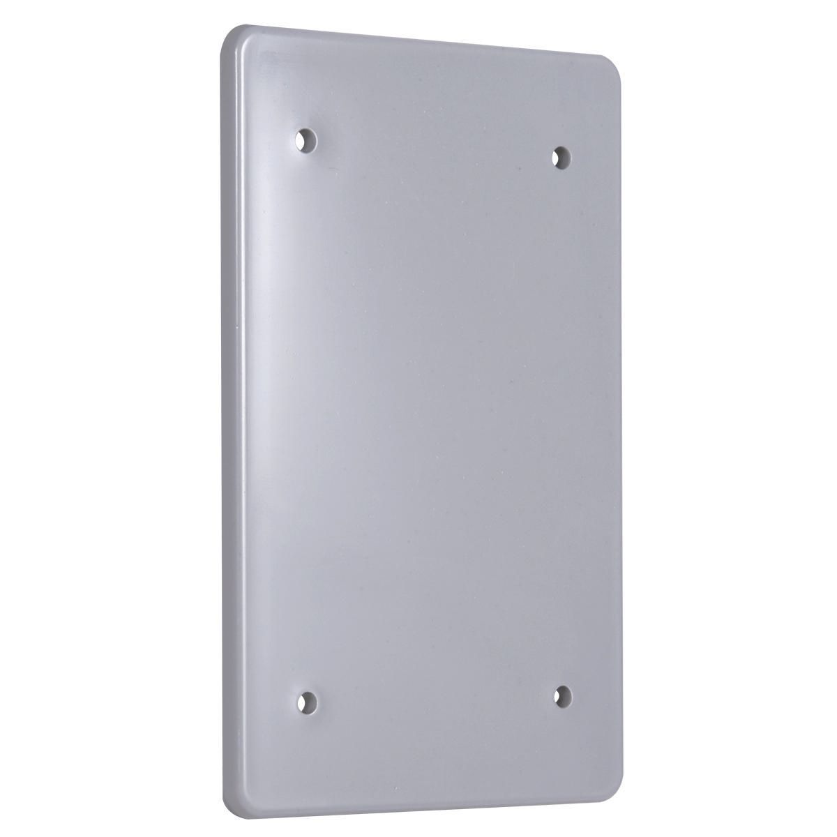 Product image for Bell PBC100GY 1-Gang Weatherproof Cover, Plastic, Blank, Gray