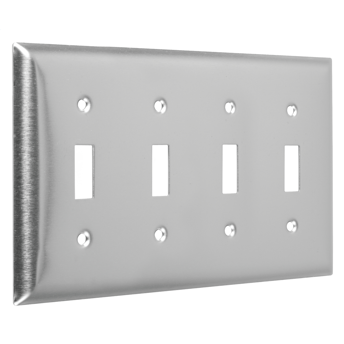 Standard Metal Wallplates: Stainless Steel, 4-Toggle