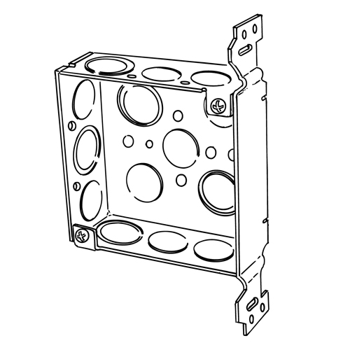 4 SQ WELDED BOX W/FLAT BRACKET