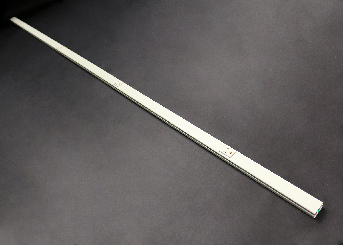 Product image for Wiremold V20GB618 72" 18" Center Distance Ivory Steel Single Raceway Multi-Outlet Strip