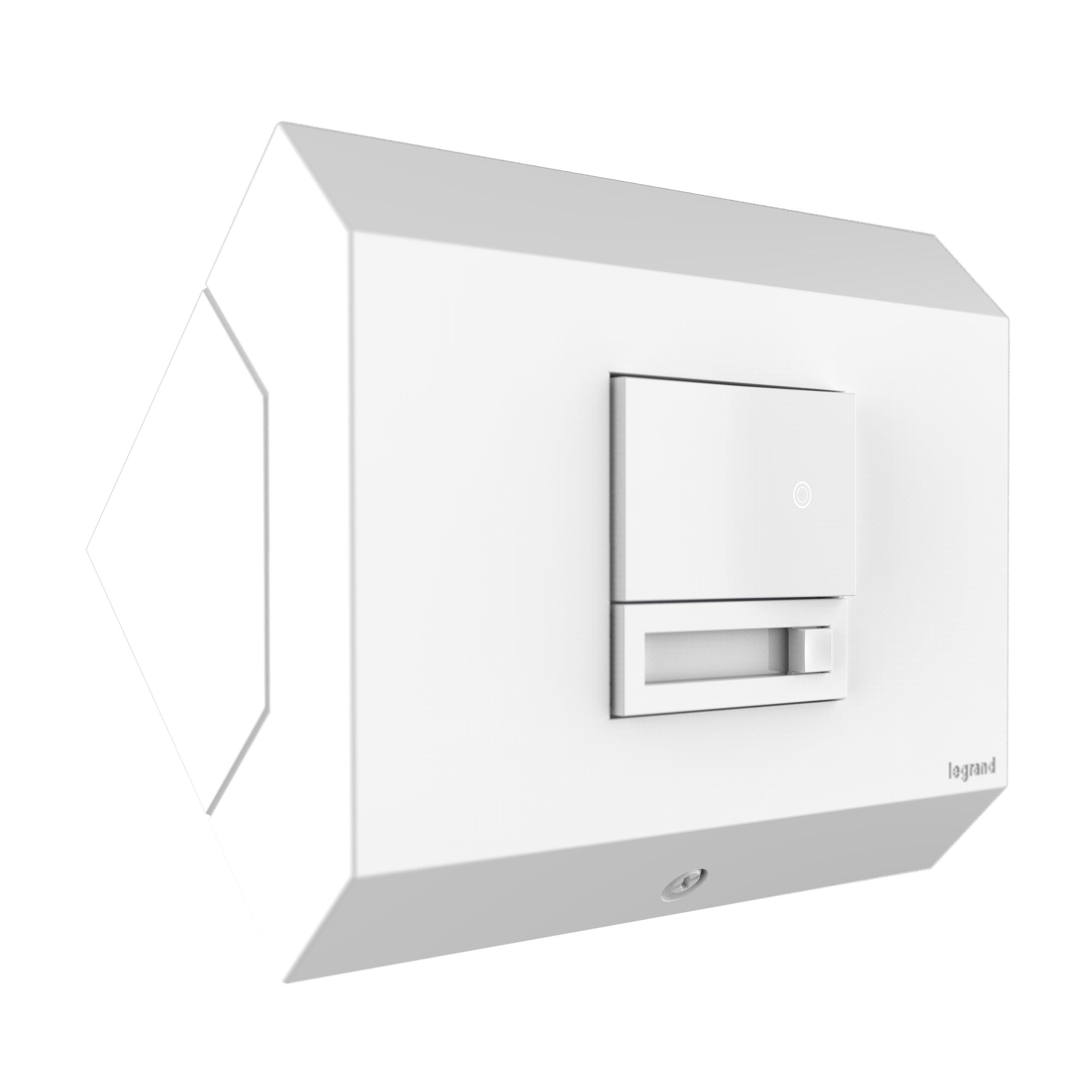 Product image for Wiremold APCB1W4 adorne® Control Box with Paddle Dimmer, White