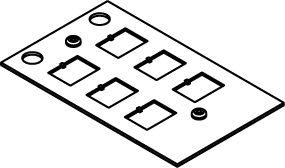 Product image for Wiremold CRFB-6COM-4 CRFB-Series Center Communication Plate