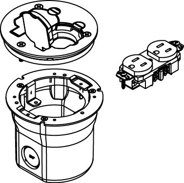 Product image for Wiremold 862DB Floor Box W/895T Brass Cover