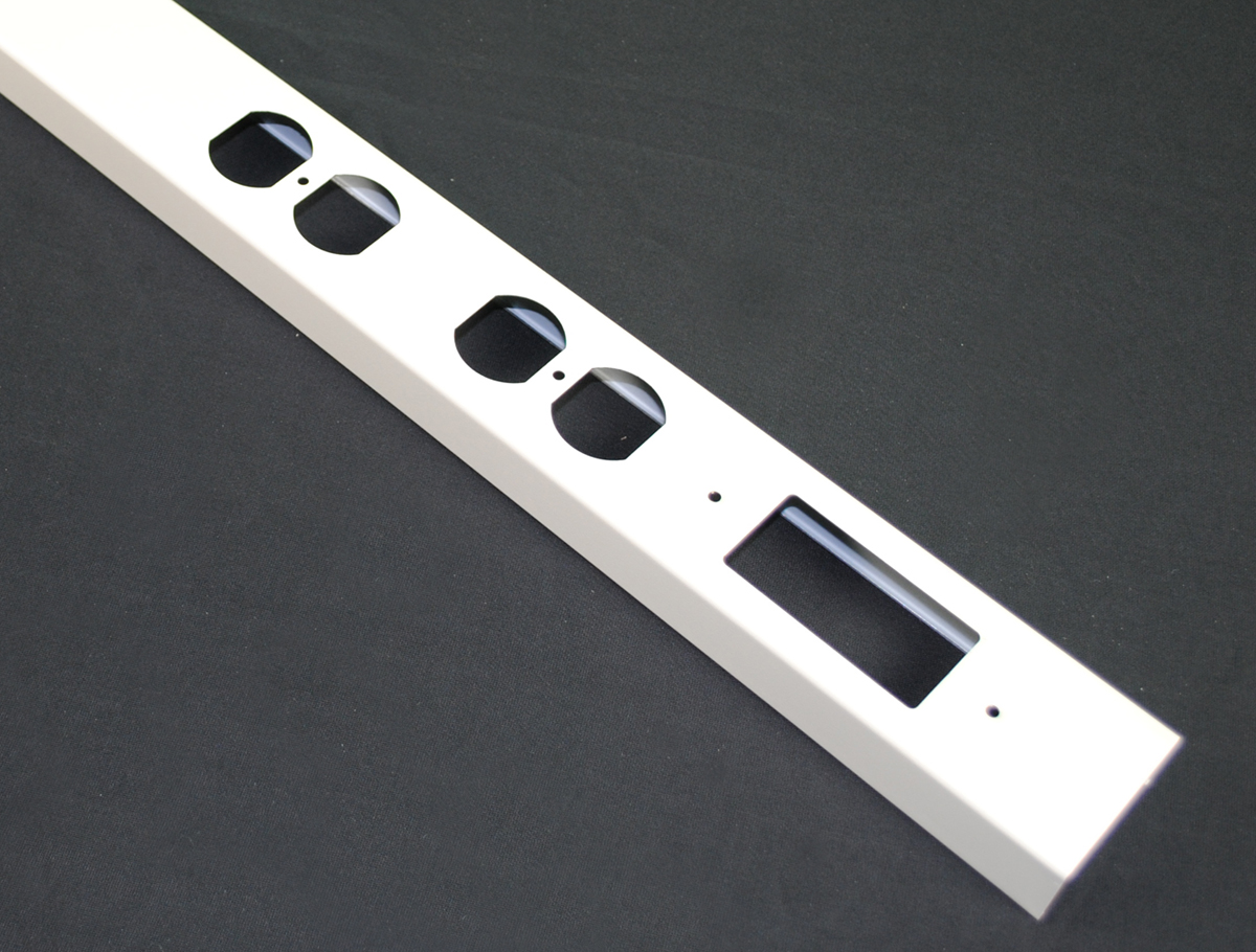 Add power receptacles or devices to existing modular Tele-Power Poles. Includes receptacle mounting bracket. Ivory Steel. 1