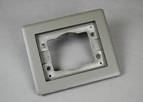 One-gang powder-coated aluminum combination carpet and tile flange, 6