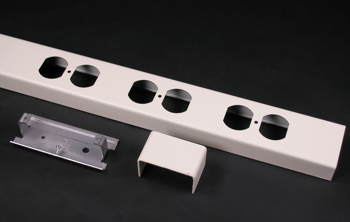 Add power receptacles or devices to existing modular Tele-Power Poles. Includes receptacle mounting bracket. Ivory Steel. 1