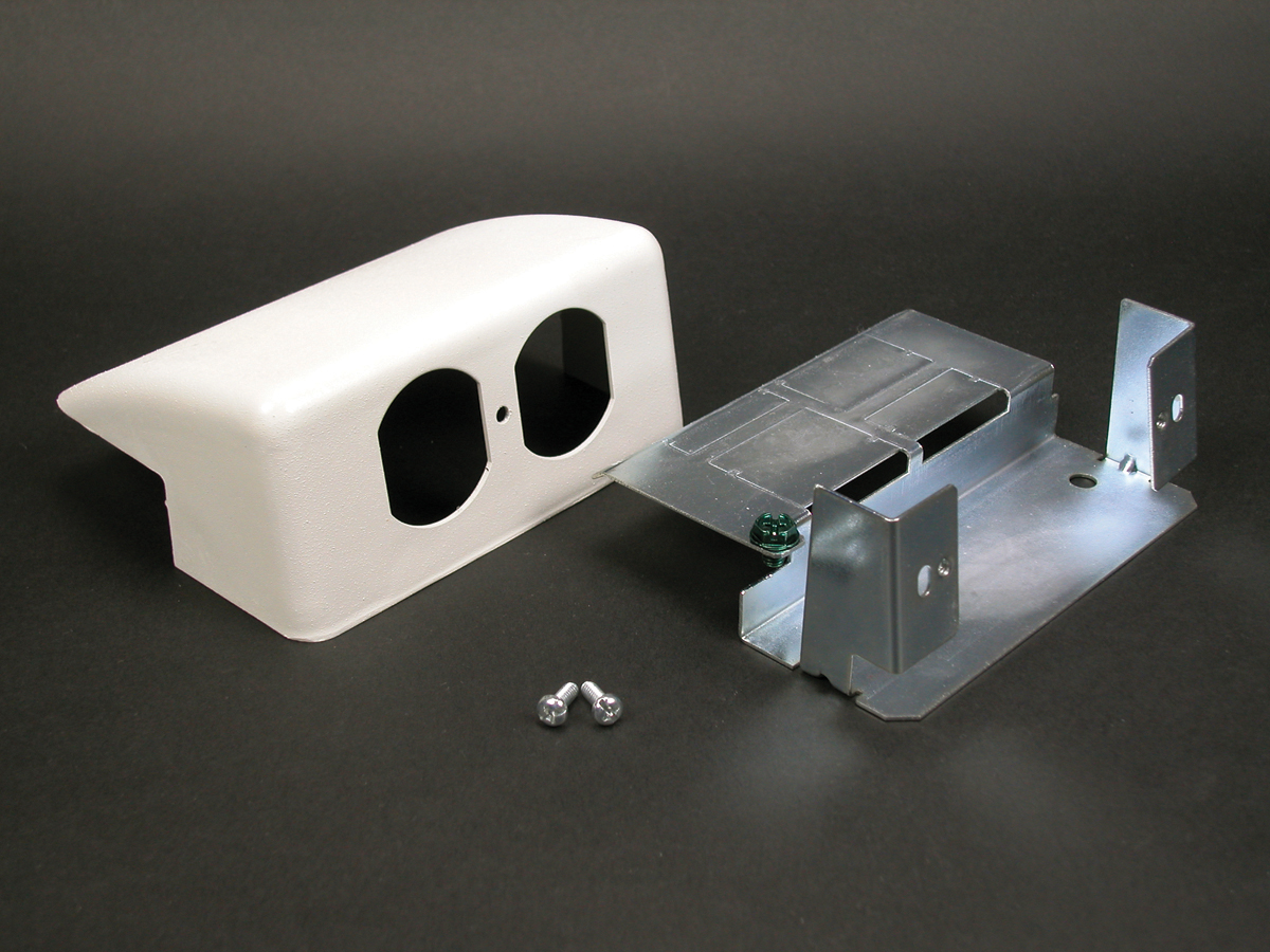 Product image for Wiremold 24DWND-FW 2400-Series Downward Duplex Device Bracket Fitting, Fog White