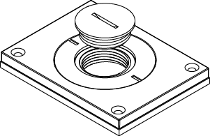 Product image for Wiremold 830CKTCAL-1 3.29 x 4.3" Brushed Aluminum Floor Box Power or Communication Cover Plate