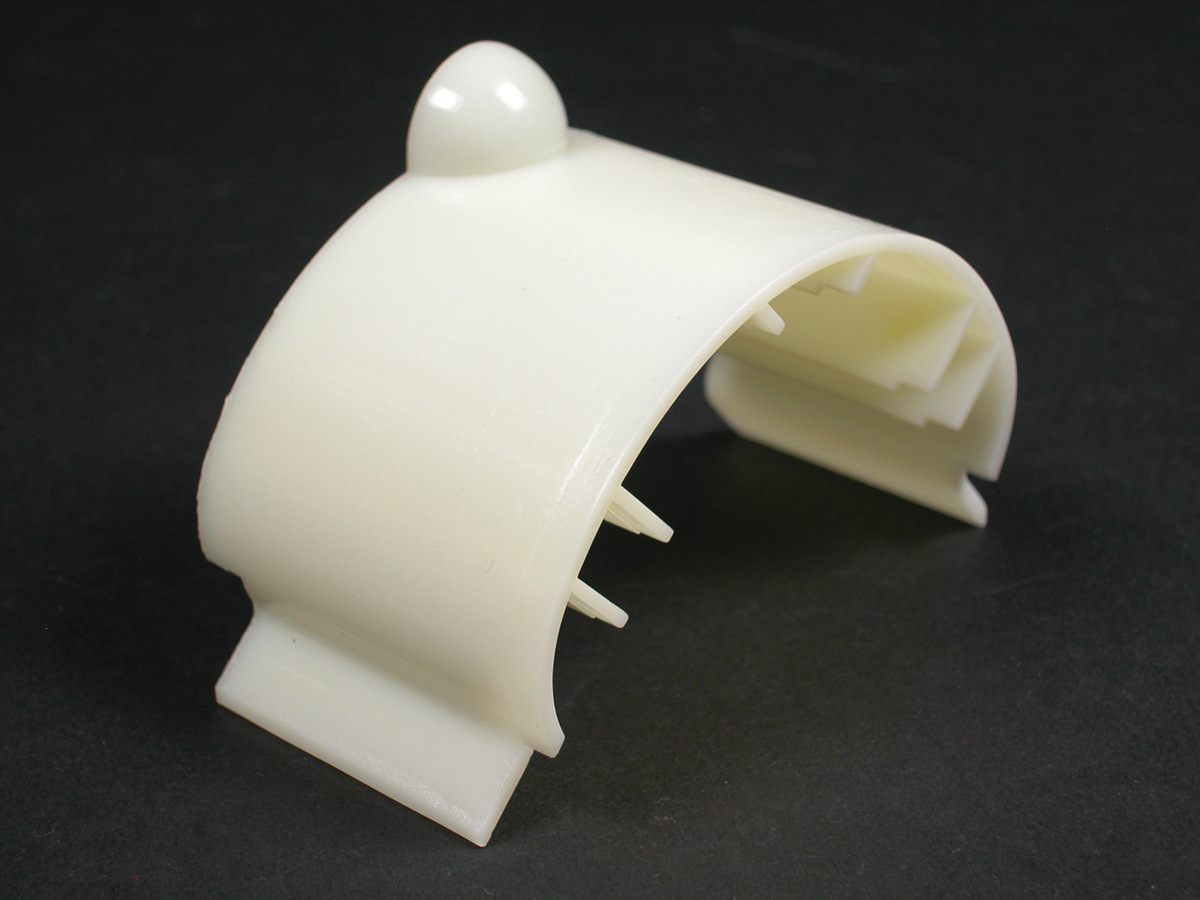 A radiused insert for the ALA3811 and ALA4811 flat elbow to provide a bend radius of 2