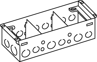 Product image for Wiremold 880W3 1/2 x 3/4 x 1" 56/68 In? 3-Gang Steel Floor Box