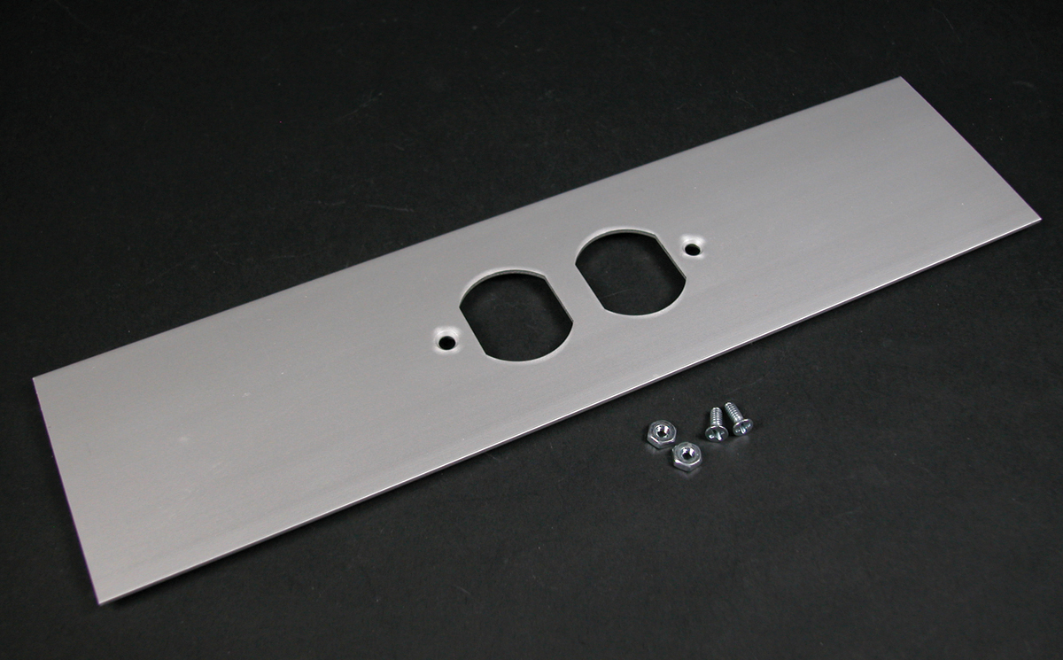Product image for Wiremold ALA-DR 12 x 3" Satin Anodized Aluminum 1-Channel Raceway Duplex Receptacle Cover Plate