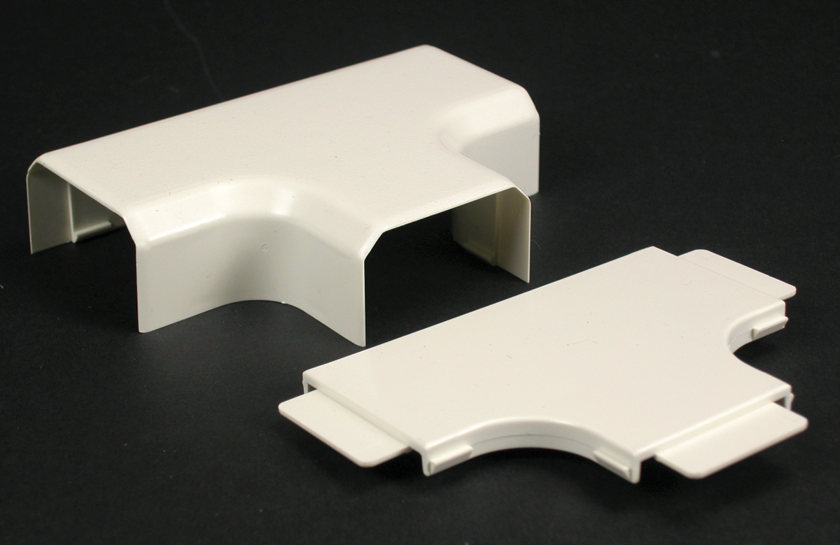 Product image for Wiremold NM2015 4-1/2" Ivory Non-Metallic 1-Channel Raceway Tee