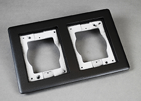 Product image for Wiremold 827TCAL-BK Omnibox™ Double Gang Rectangular Aluminum Carpet/Tile Flange