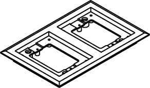 Product image for Wiremold 827PCC-BLK 2-Gang Nonmetallic Carpet Flange - Black