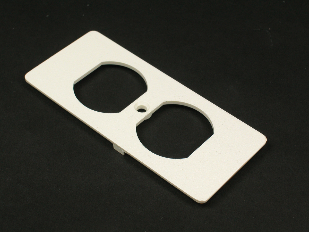 For covering duplex style devices. Accepts 106 Frame. Gray