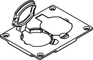 Product image for Wiremold 828PR-BLK 3-3/16 x 4-1/8" Black Polycarbonate Floor Box Duplex Cover Plate