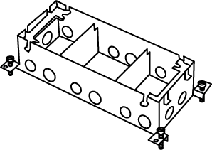 Product image for Wiremold 880S3 3-Gang Stamped Steel Floor Box, OmniBox