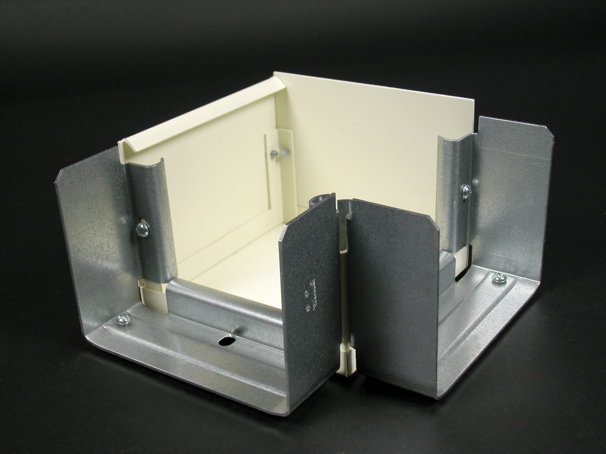 Product image for Wiremold G6011TX 4-3/4" Gray Steel Multiple Channel Raceway Combination Flat Elbow