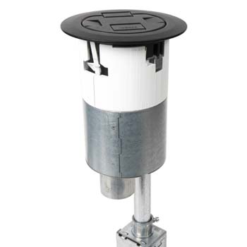 Product image for Wiremold 4ATCP2RBK 4AT-Series Prewired Dual Service Evolution™ Poke-Thru Device-Black