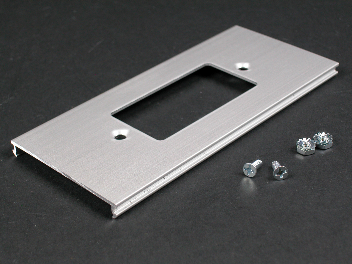 Product image for Wiremold AL3346G 6 x 2-3/4" GFCI and Surge Receptacles Rectangular Raceway Device Cover Plate