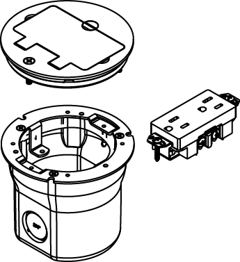 Product image for LCAN 862TGFI FLOOR BOX W/895TGFI BR