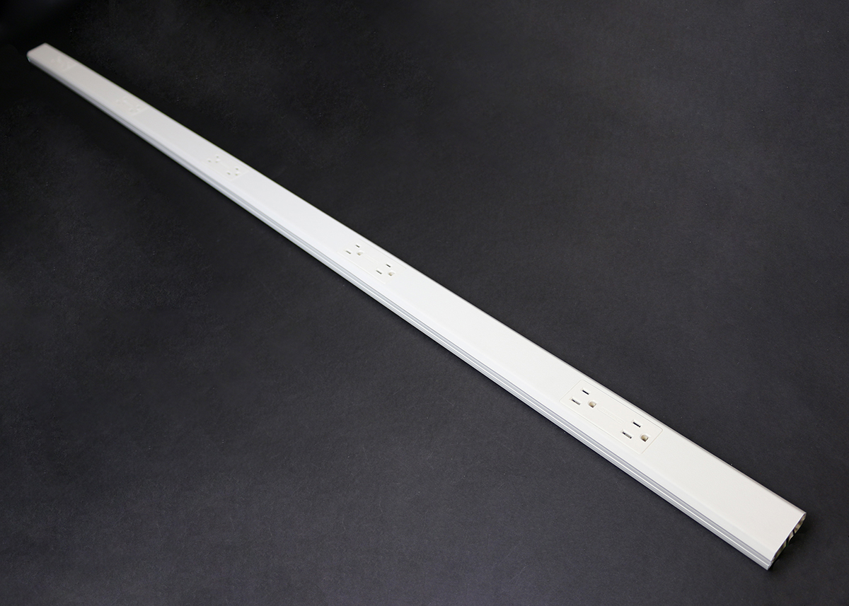 4' Plugmold Plus Multioutlet Strip comprised of four 12 inches apart, GBA 15 Amp Finish - Ivory