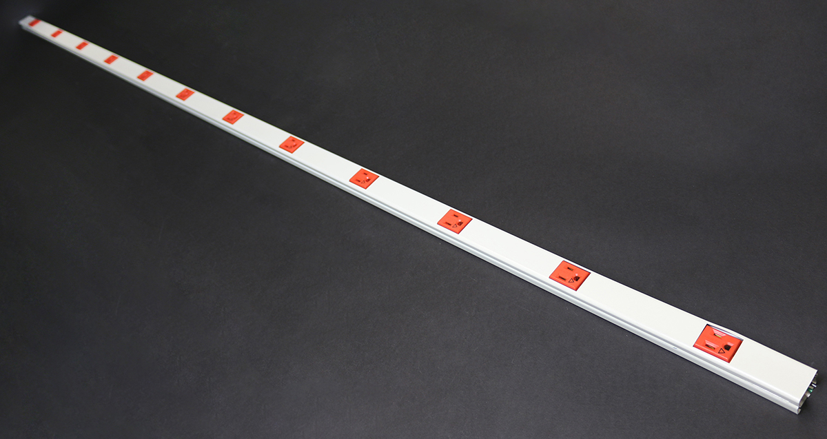 Product image for Wiremold V20IG606 72" 6" Center Distance Ivory Steel Single Raceway Multi-Outlet Strip