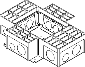 Product image for Wiremold RFB4-4DB 12-3/4 x 10 x 3-7/16" Steel Recessed Floor Box with 4-Duplex Receptacle Bracket