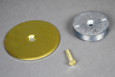 Brass blanking plate with threaded base for 3/4