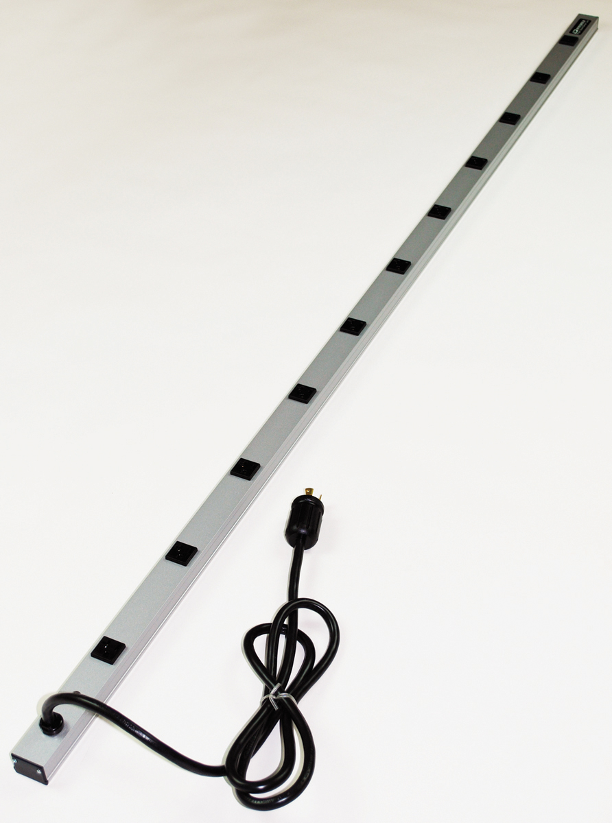 Product image for Wiremold 7011ULBC20R-TL CabinetMate Plug-In Outlet Center Unit / 120V/20A/70 long/11 O/L /6' cord/Twist Lock Plug