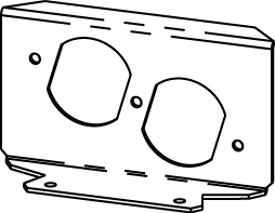 Product image for Wiremold RFB6DP 15/20 Amp Floor Box Internal Duplex Receptacle Bracket