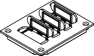 Product image for Wiremold 829PFL-BLK 3-3/16 x 4-1/8" Black Polycarbonate Flip Lid Floor Box Communication Cover Plate