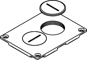 Product image for Wiremold 828SPTC 3-1/8 x 4-1/8" Brass Duplex Floor Box Cover Plate