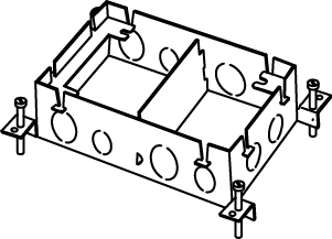 Product image for Wiremold 880M2 1/2 x 3/4" 80 In? 2-Gang Shallow Stamped Steel Floor Box