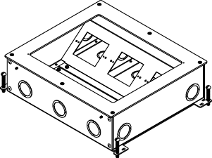 Product image for Wiremold RFB9 14-3/4 x 12-5/8 x 4-1/8" 9-Gang Steel Rectangular Recessed Floor Box