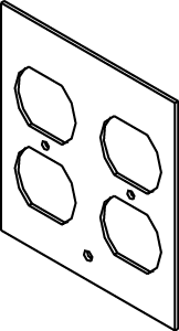 Product image for Wiremold DGT-2DP AF Series 2-Gang Floor Box Plate