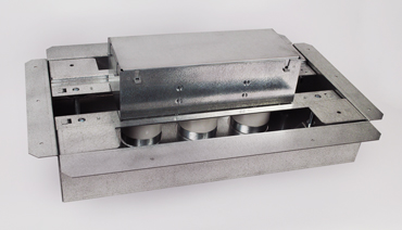 3-Gang Fire Classified Steel Floor Box. Adjustment range over deck of 2