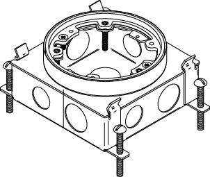 Product image for Wiremold 885B 1/2 x 3/4" 29.5 In? 1-Gang 1-Service Shallow Stamped Steel Floor Box