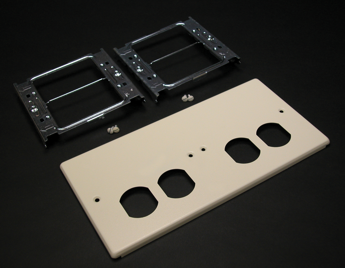 Accepts 15A and 20A duplex receptacles and 106 style frames. Two duplex openings. NOTE: Certified to Canadian Safety Standards for sale in Canada. When ordering these products, change the 