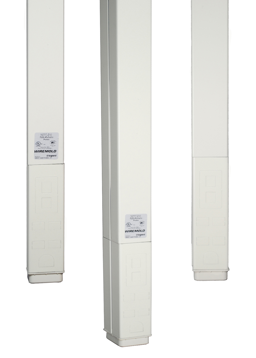 Product image for Wiremold 25DTC-E10 Ivory Steel 2-Compartment Power and Communication Pole