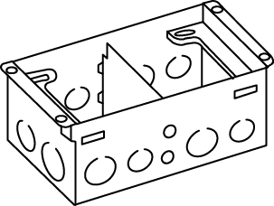 Product image for Wiremold 880W2 1/2 x 3/4 x 1" 58/59 In? 2-Gang Steel Floor Box