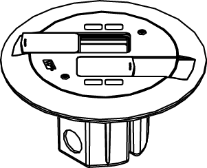 All communication floor boxes accept up to four UTP connectors. Flush poke-thru-style flanges available. Slide covers match painted flange colors. Aluminum and brass flanges shipped with black slide cover. Brass flange also available with nonmetallic brass-color slide holder. Die-cast aluminum construction with three 1/2