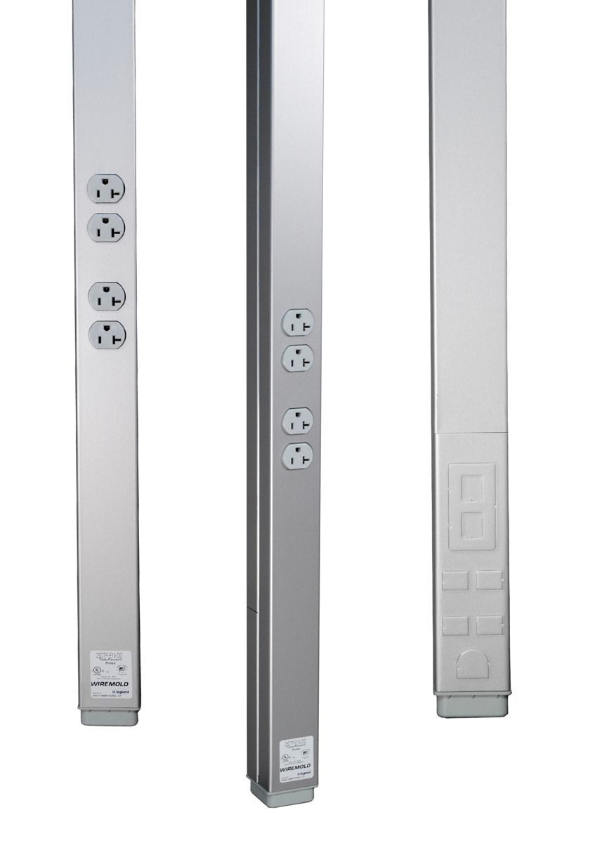 Two sections of a two-compartment (power and communication) pole (5'4