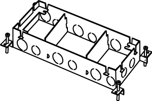 Product image for Wiremold 880M3 1/2 x 3/4" 126 In? 3-Gang Shallow Stamped Steel Floor Box
